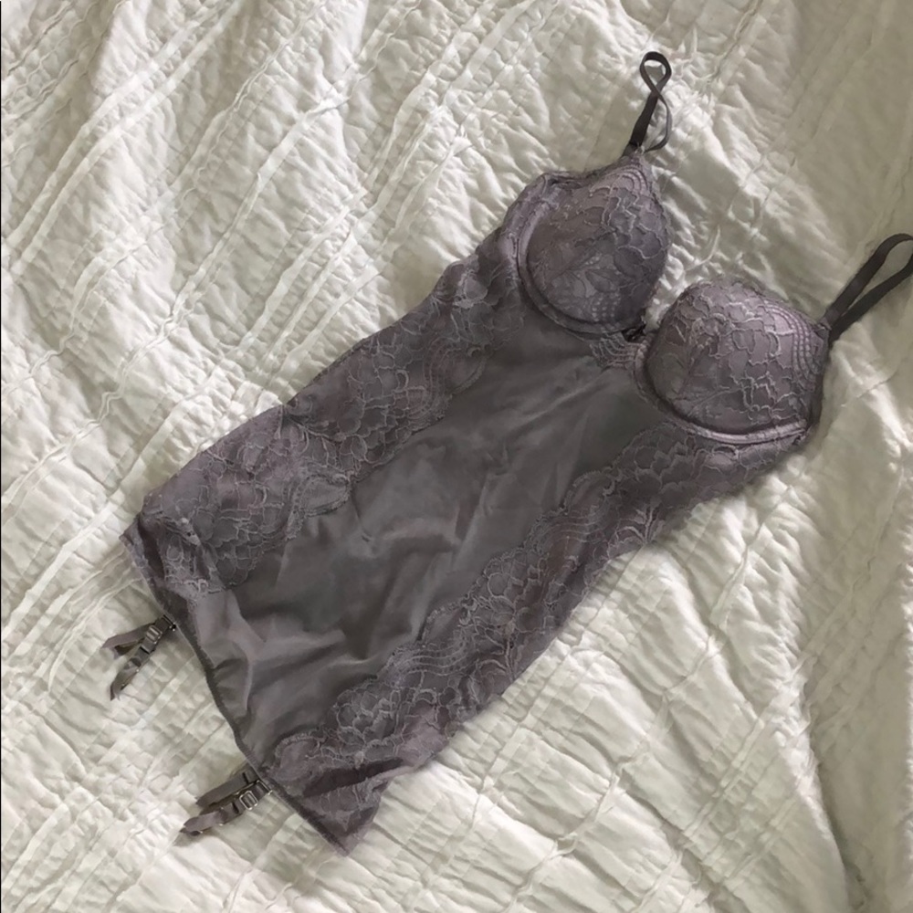 Light gray lavender Victoria’s Secret teddy